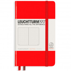 Записная книжка Leuchtturm Pocket A6 Red твердая обложка 187 стр