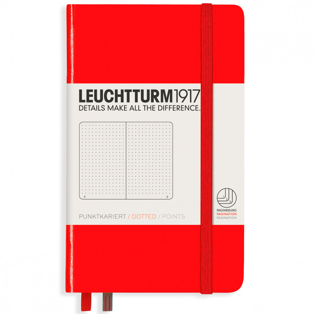 Записная книжка Leuchtturm Pocket A6 Red твердая обложка 187 стр, артикул 308317. Фото 1