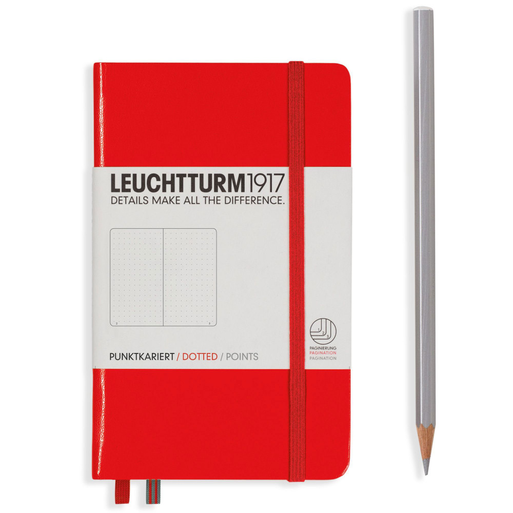 Записная книжка Leuchtturm Pocket A6 Red твердая обложка 187 стр, артикул 308317. Фото 2