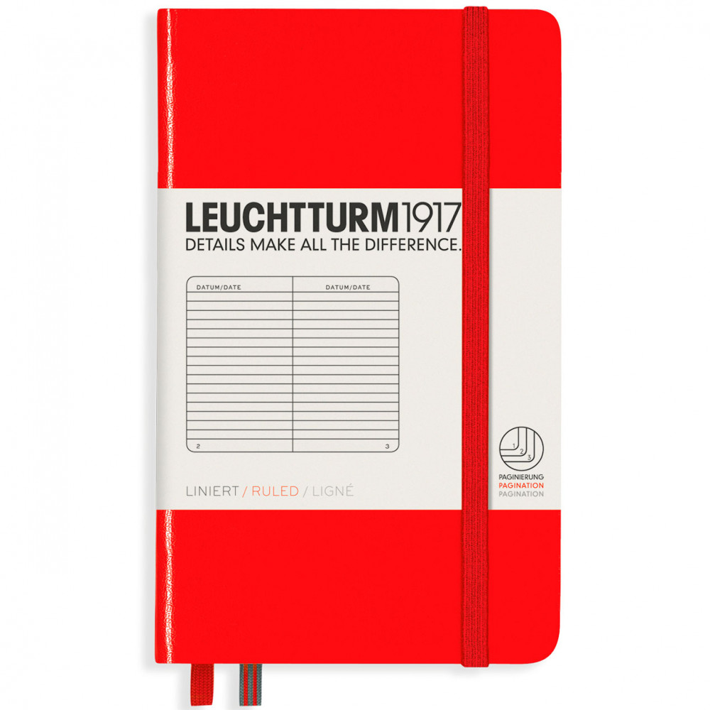 Записная книжка Leuchtturm Pocket A6 Red твердая обложка 187 стр, артикул 308317. Фото 9