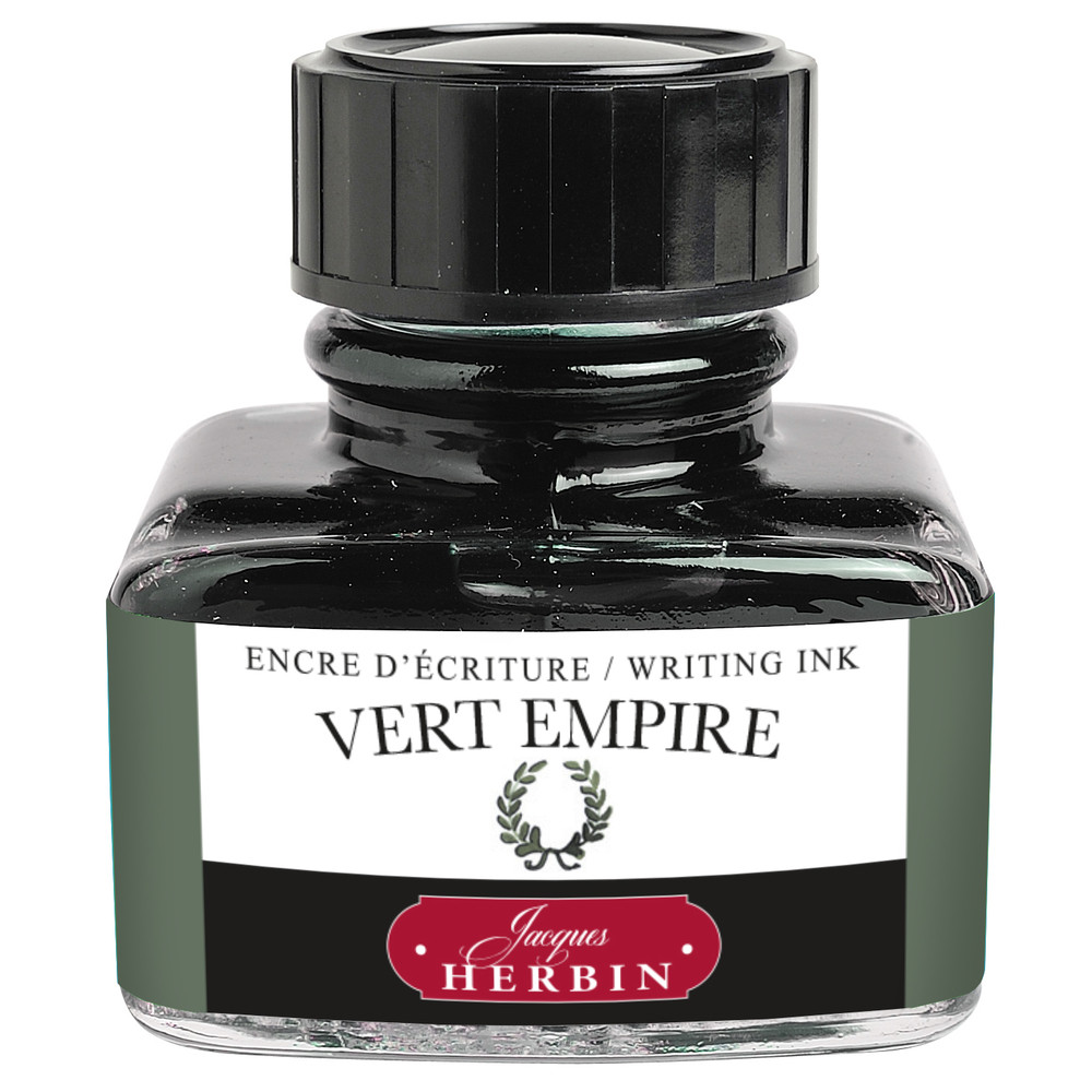 Флакон с чернилами Herbin Vert empire (темно-зеленый) 30 мл, артикул 13039T. Фото 4