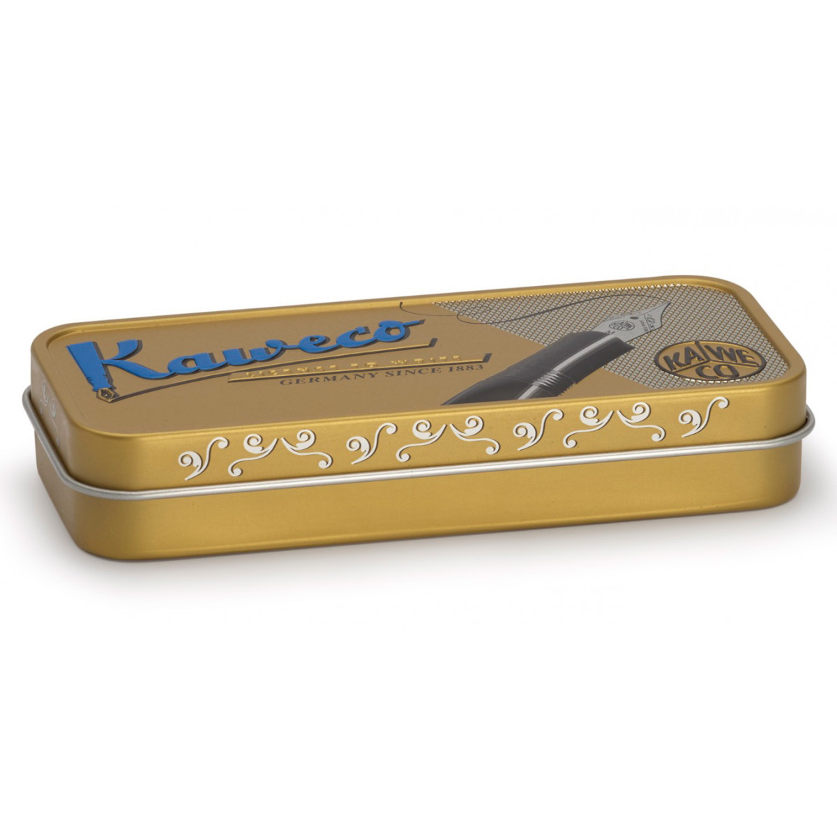 Подарочный металлический футляр Kaweco для коротких ручек, коричневый, артикул 20000402. Фото 1