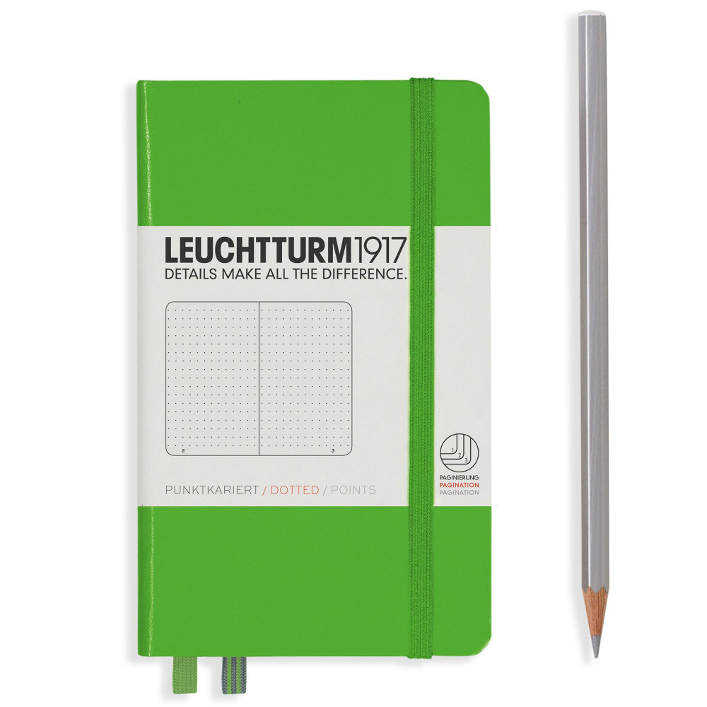 Записная книжка Leuchtturm Pocket A6 Fresh Green твердая обложка 187 стр, артикул 357486. Фото 2