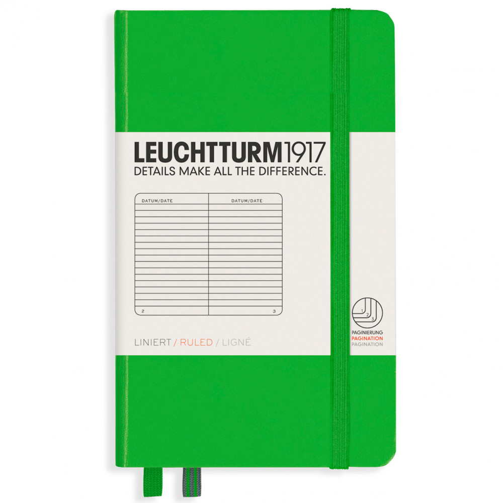 Записная книжка Leuchtturm Pocket A6 Fresh Green твердая обложка 187 стр, артикул 357486. Фото 9