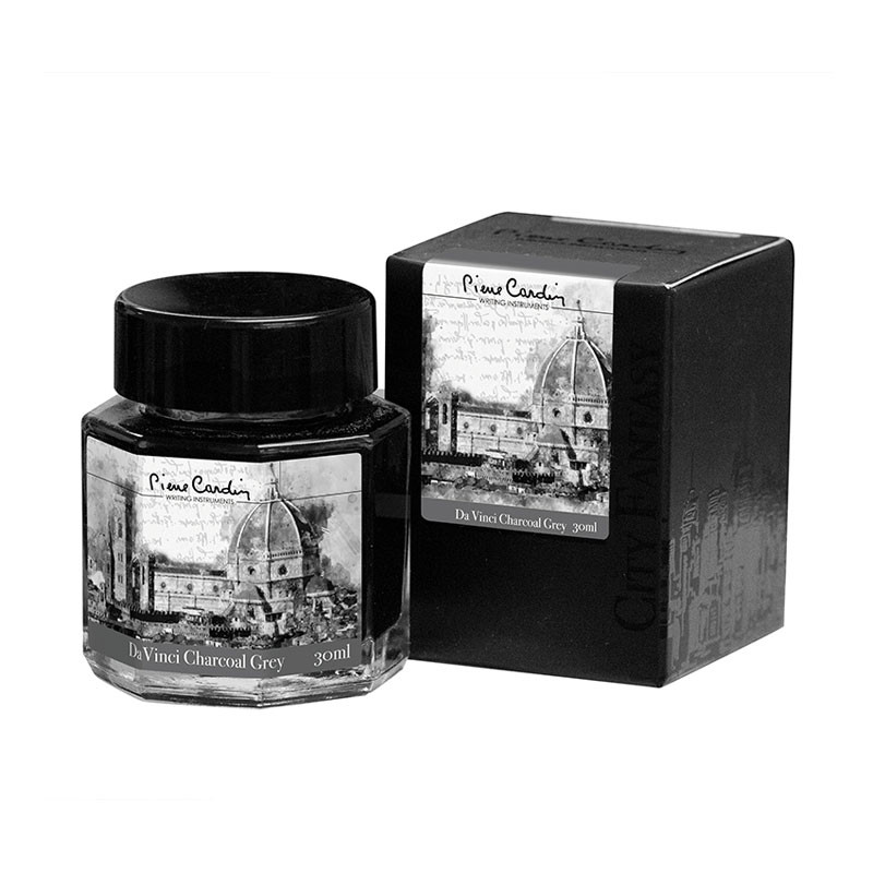 Флакон с чернилами Pierre Cardin Da Vinci Charcoal Grey (серый да винчи) для перьевых ручек 30 мл, PC332-S9 Флакон с чернилами Pierre Cardin Da Vinci Charcoal Grey (серый да винчи) для перьевых ручек 30 мл, артикул PC332-S9. Фото 1