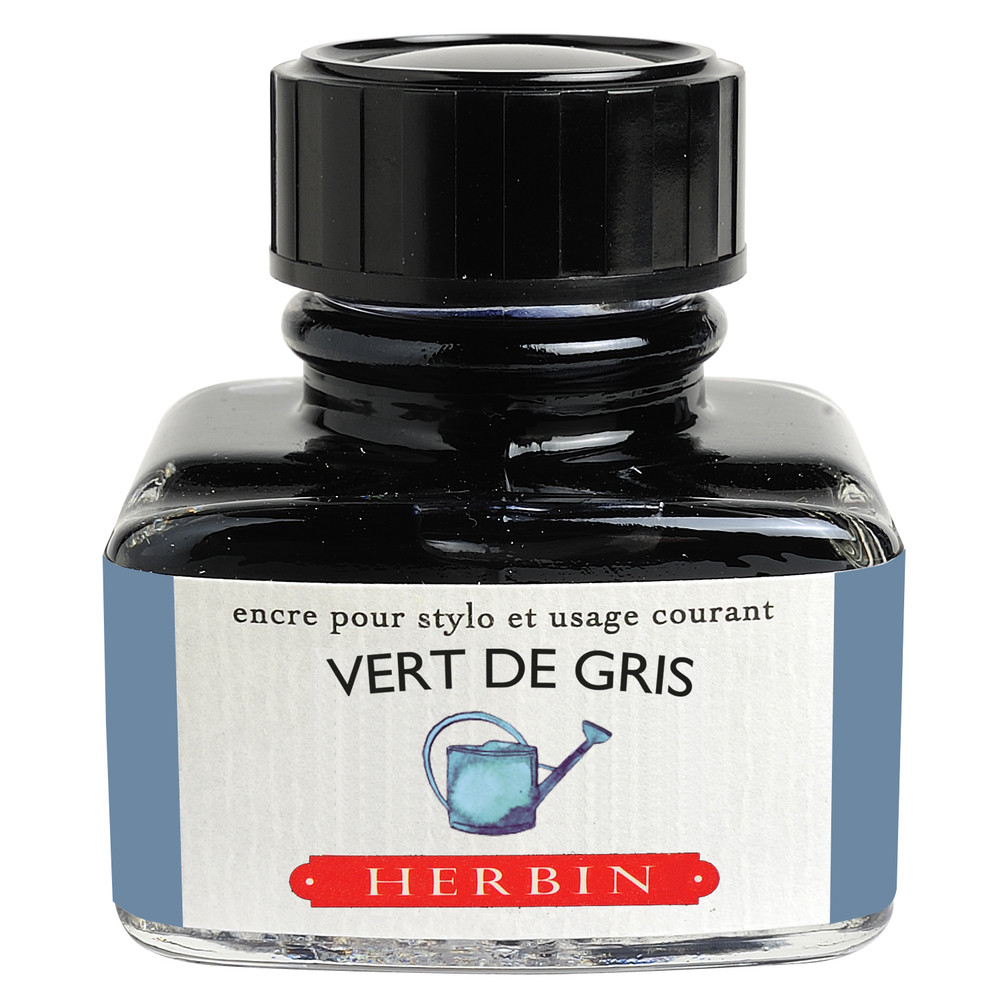 Флакон с чернилами Herbin Vert de gris (зелено-серый) 30 мл, артикул 13007T. Фото 1