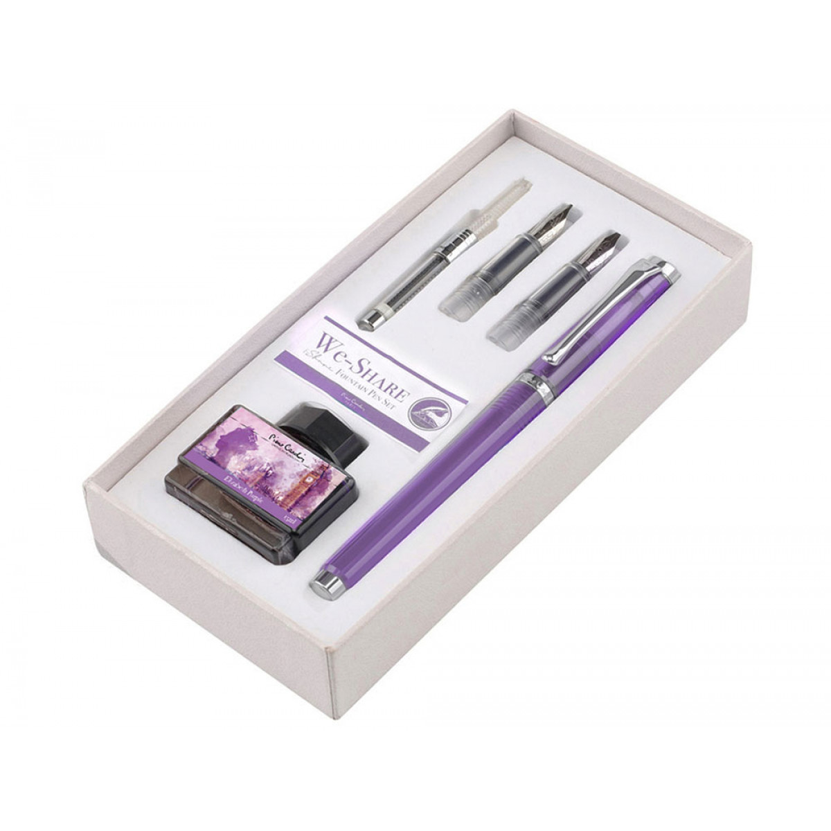 Набор для калллиграфии Pierre Cardin We-Share Lilac: перьевая ручка, набор перьев, конвертер, картриджи, PCW-001-2 Набор для калллиграфии Pierre Cardin We-Share Lilac: перьевая ручка, набор перьев, конвертер, картриджи, артикул PCW-001-2. Фото 1