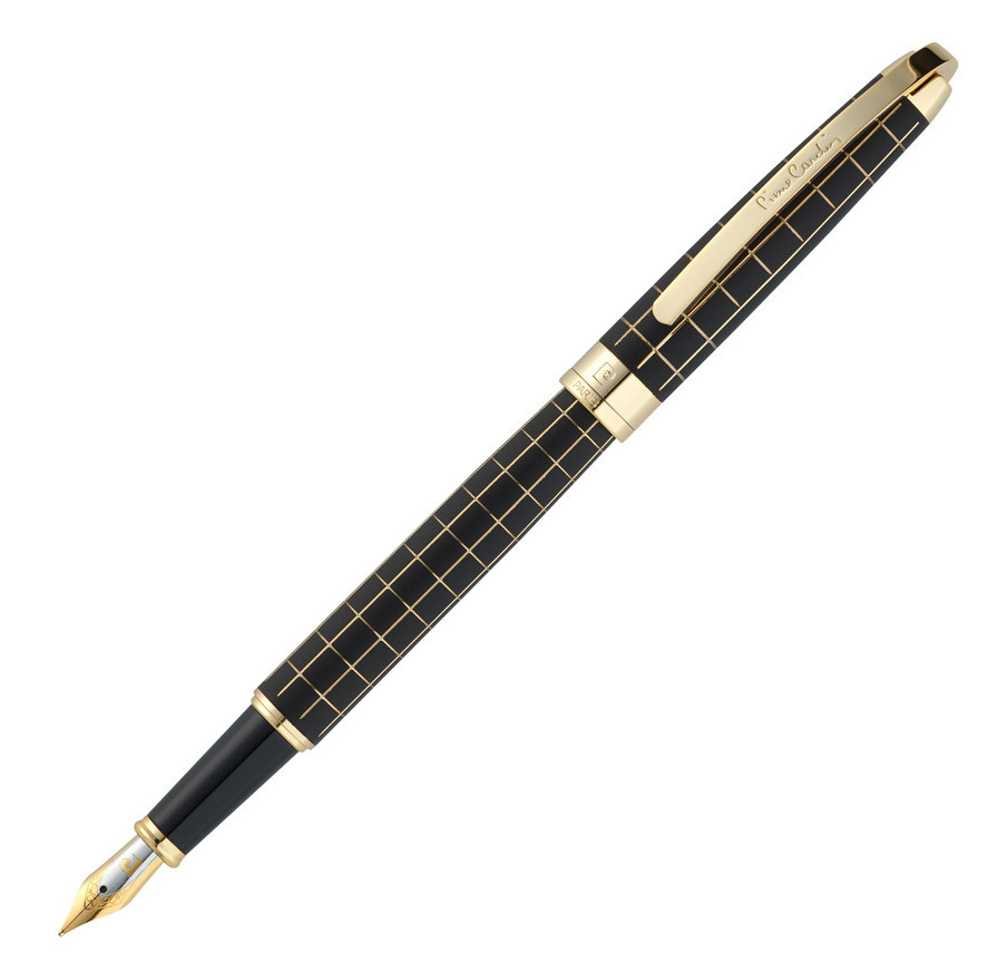 Перьевая ручка Pierre Cardin Progress черный лак гравировка позолота, артикул PC5000FP-02G. Фото 2