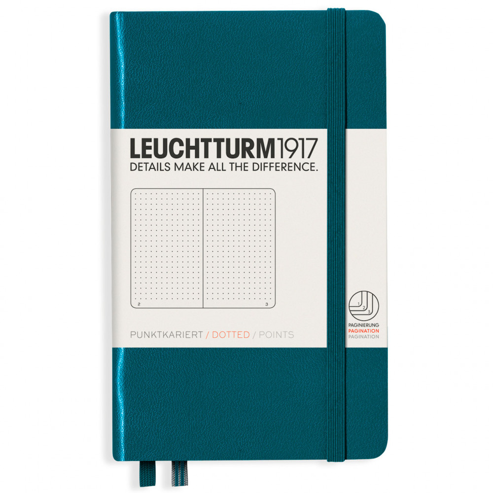 Записная книжка Leuchtturm Pocket A6 Pacific Green твердая обложка 187 стр, артикул 359704. Фото 1