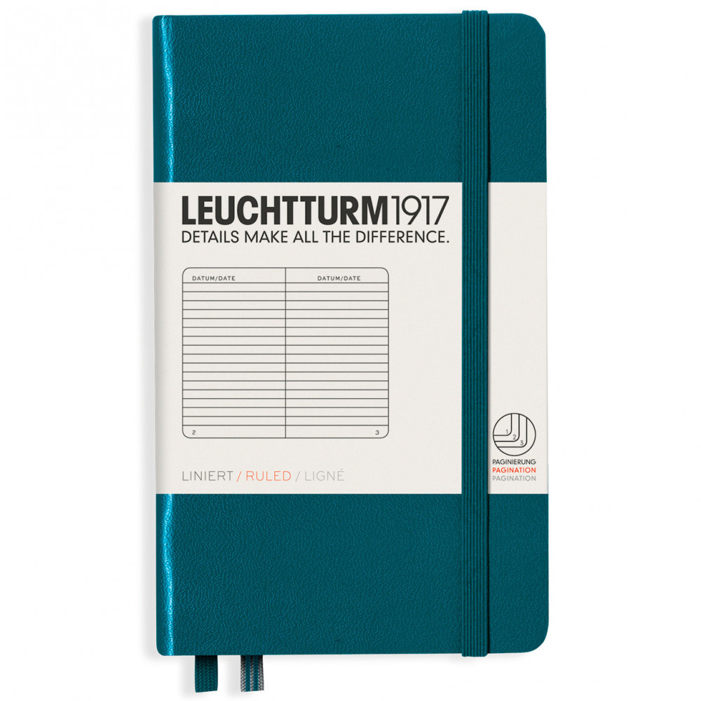 Записная книжка Leuchtturm Pocket A6 Pacific Green твердая обложка 187 стр, артикул 359704. Фото 9