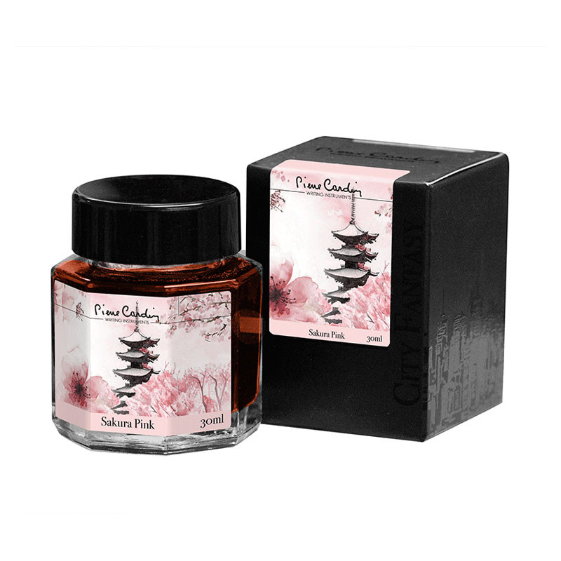 Флакон с чернилами Pierre Cardin Sakura Pink (розовая сакура) для перьевых ручек 30 мл, артикул PC332-S15. Фото 1