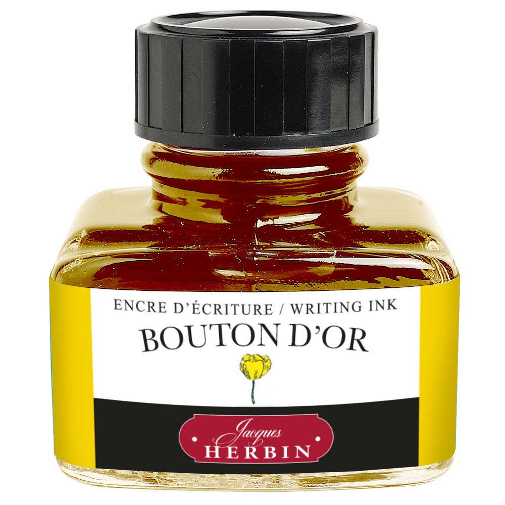 Флакон с чернилами Herbin Bouton d'or (желтый) 30 мл, артикул 13053T. Фото 4