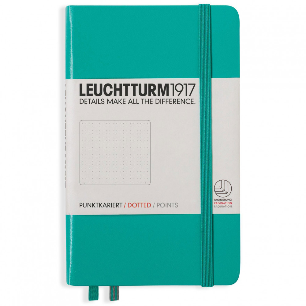 Записная книжка Leuchtturm Pocket A6 Emerald твердая обложка 187 стр, артикул 344788. Фото 1