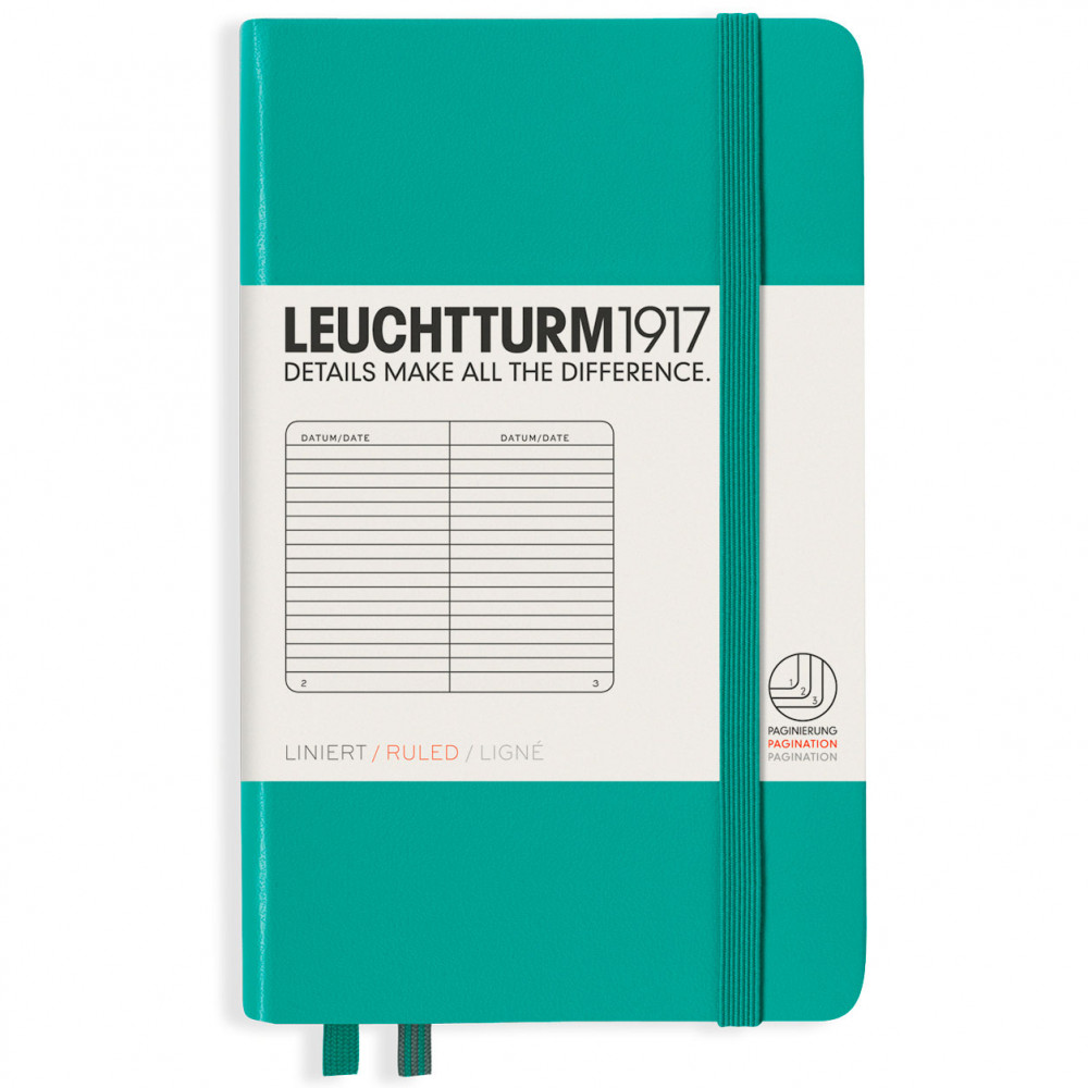 Записная книжка Leuchtturm Pocket A6 Emerald твердая обложка 187 стр, артикул 344788. Фото 9