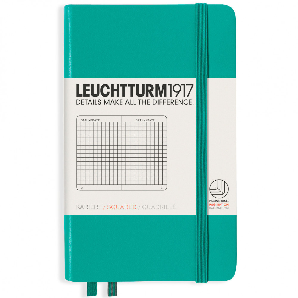 Записная книжка Leuchtturm Pocket A6 Emerald твердая обложка 187 стр, артикул 344788. Фото 10