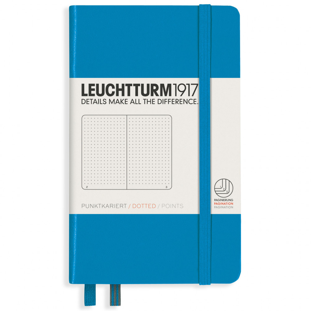 Записная книжка Leuchtturm Pocket A6 Azure твердая обложка 187 стр, артикул 346691. Фото 1