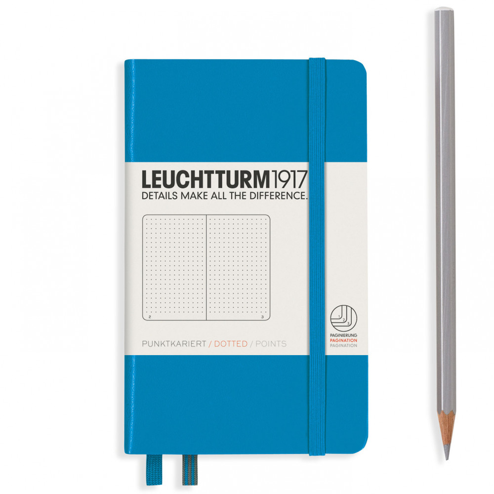 Записная книжка Leuchtturm Pocket A6 Azure твердая обложка 187 стр, артикул 346691. Фото 2