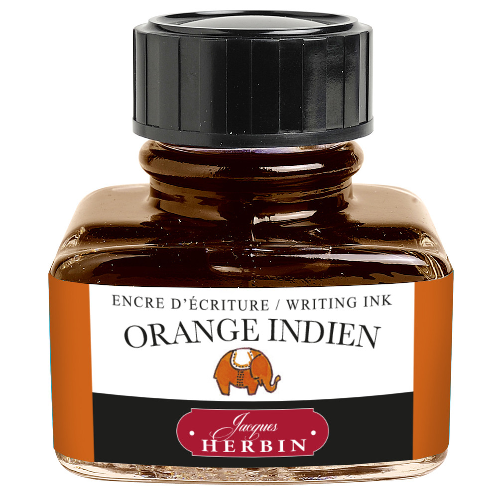 Флакон с чернилами Herbin Orange indien (оранжевый) 30 мл, артикул 13057T. Фото 4