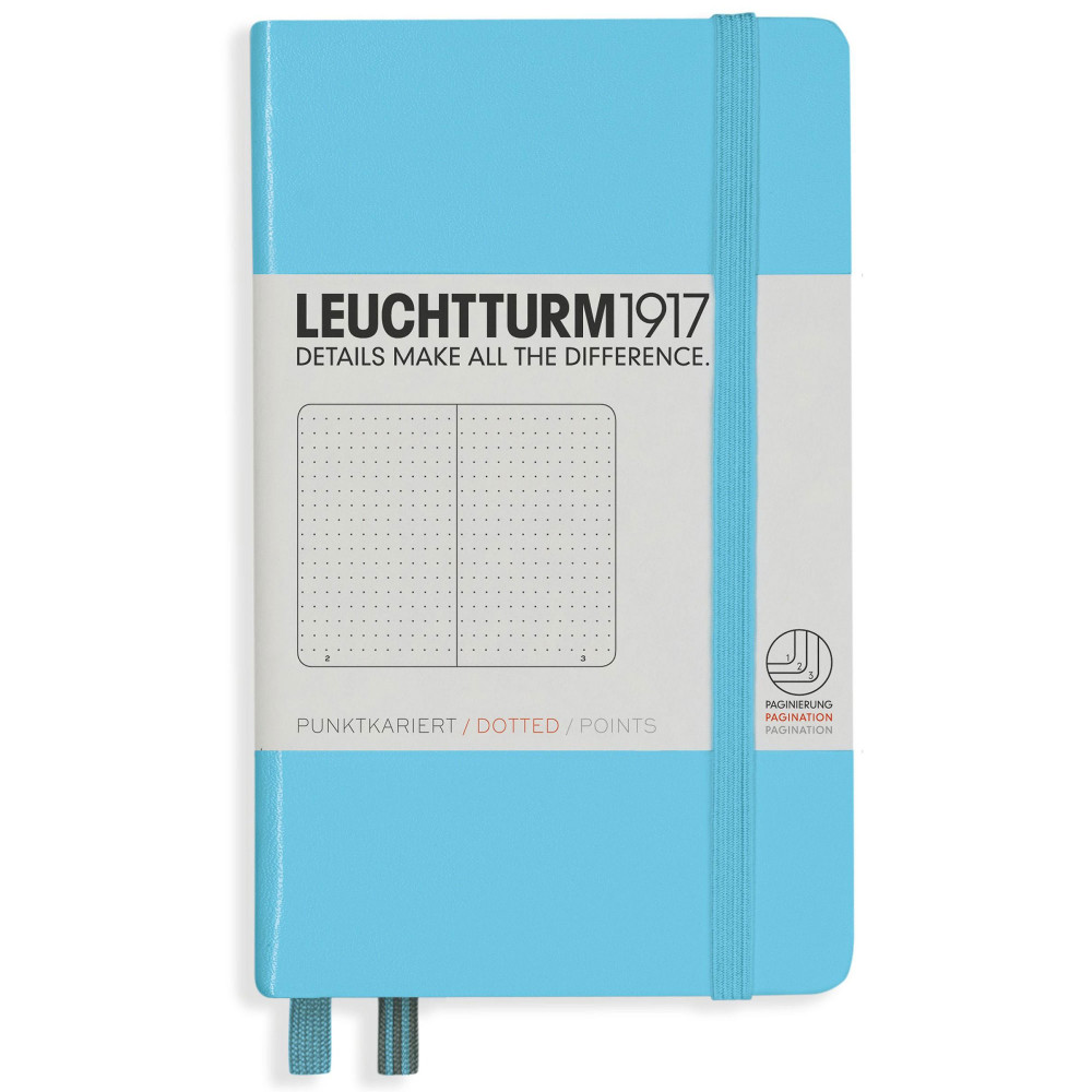 Записная книжка Leuchtturm Pocket A6 Ice Blue твердая обложка 187 стр, артикул 357477. Фото 1