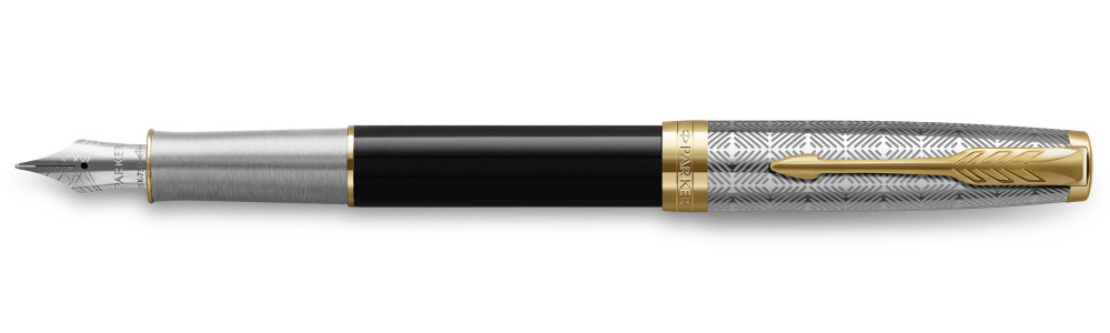 Перьевая ручка Parker Sonnet Premium Metal & Black Lacquer GT, артикул 2119784. Фото 1