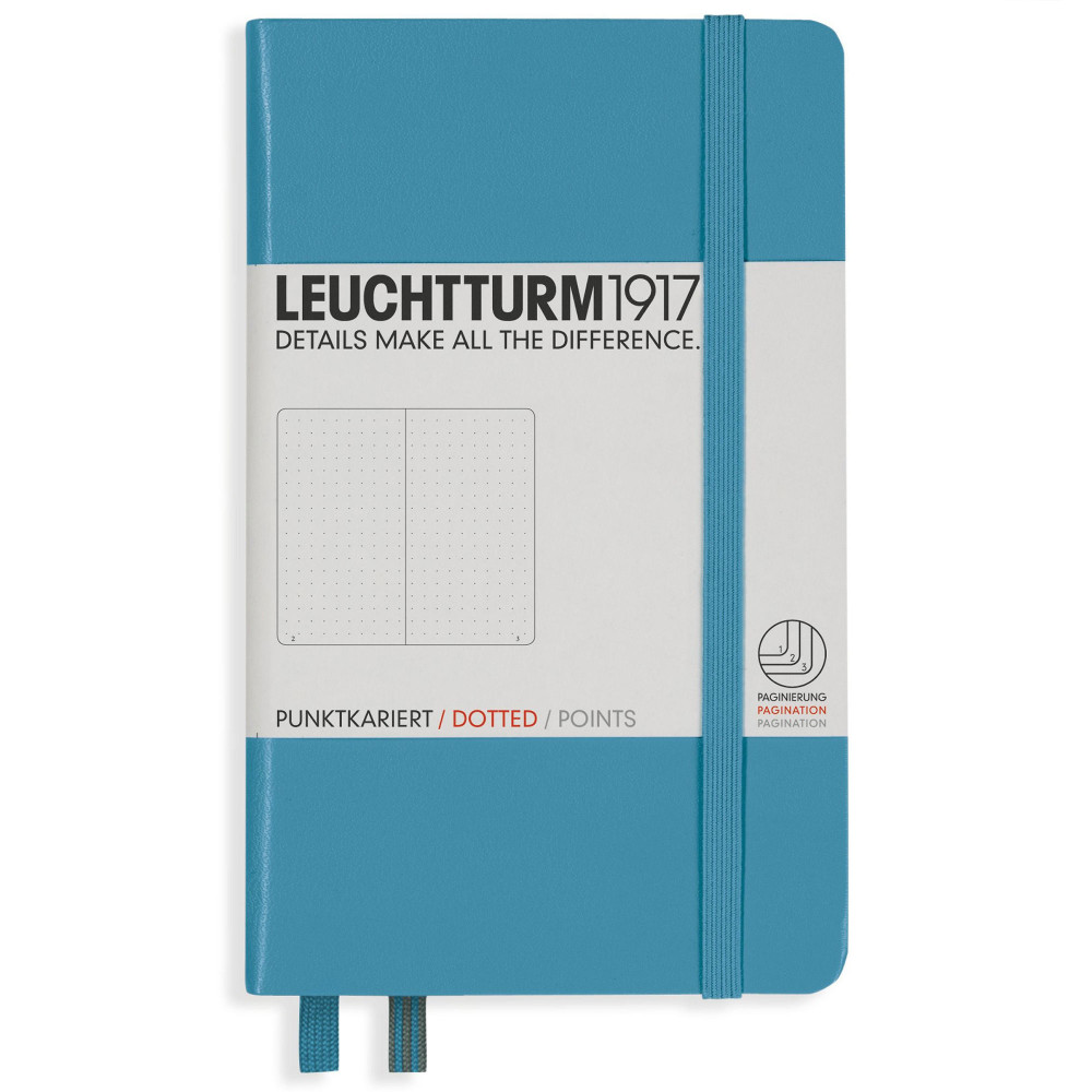 Записная книжка Leuchtturm Pocket A6 Nordic Blue твердая обложка 187 стр, артикул 354581. Фото 1