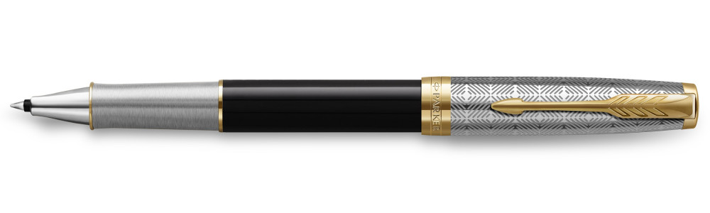 Ручка-роллер Parker Sonnet Premium Metal & Black Lacquer GT, артикул 2119786. Фото 1