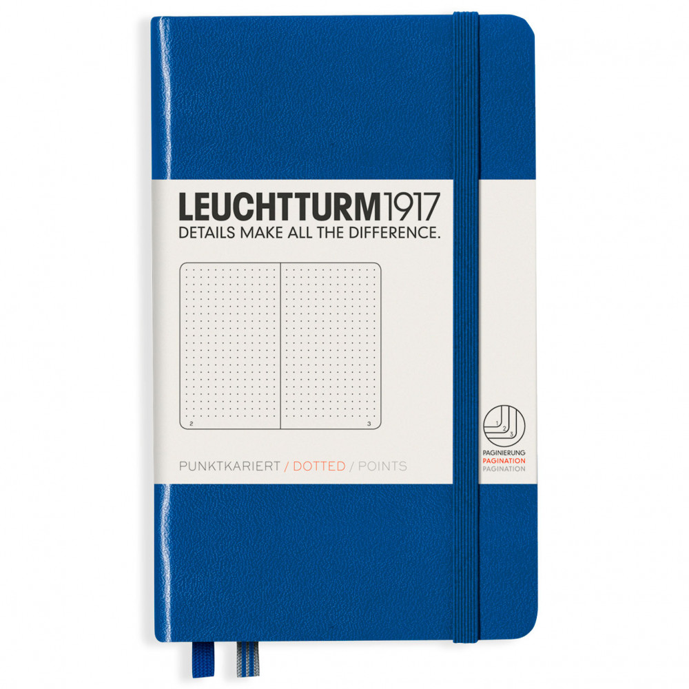Записная книжка Leuchtturm Pocket A6 Royal Blue твердая обложка 187 стр, артикул 344753. Фото 1