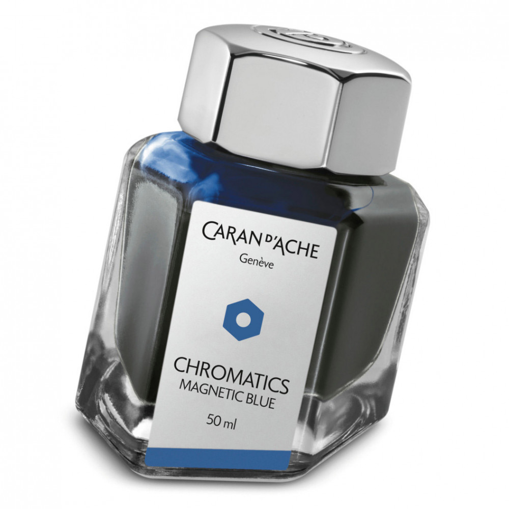 Флакон с чернилами Caran d'Ache Chromatics Magnetic Blue синий 50 мл, артикул 8011.149. Фото 1