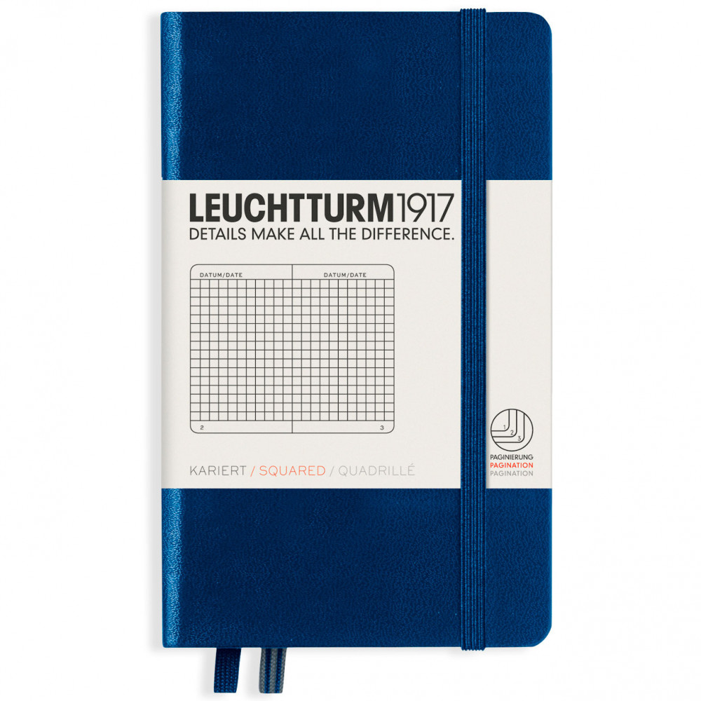 Записная книжка Leuchtturm Pocket A6 Navy твердая обложка 187 стр, артикул 342921. Фото 10