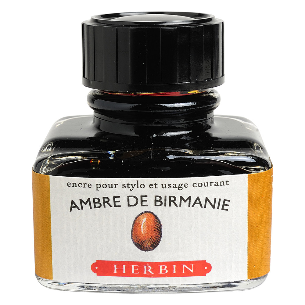 Флакон с чернилами Herbin Ambre de Birmanie (желто-коричневый) 30 мл, артикул 13041T. Фото 1