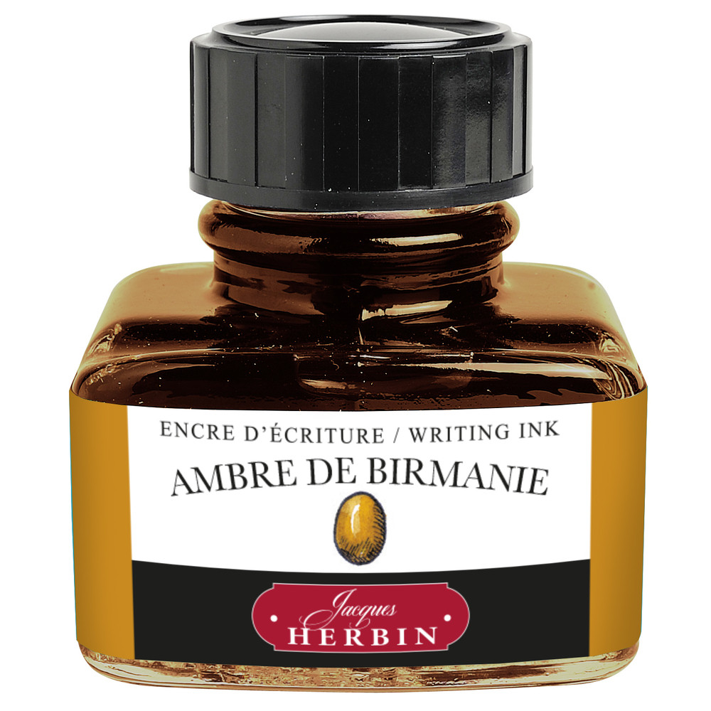 Флакон с чернилами Herbin Ambre de Birmanie (желто-коричневый) 30 мл, артикул 13041T. Фото 4