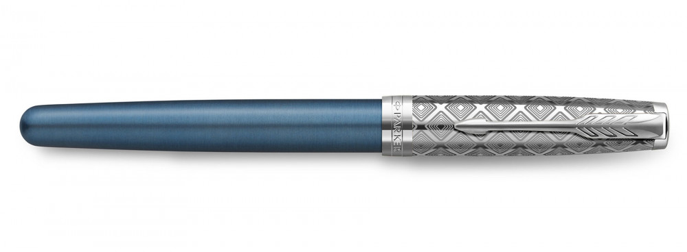 Перьевая ручка Parker Sonnet Premium Metal & Blue Lacquer CT, артикул 2119743. Фото 2