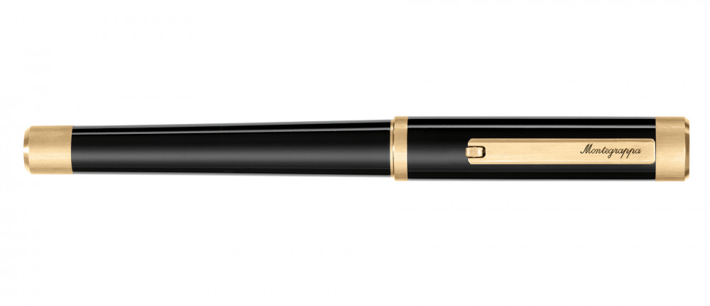 Ручка-роллер Montegrappa Zero Black Yellow Gold, артикул zero-r-rb. Фото 2