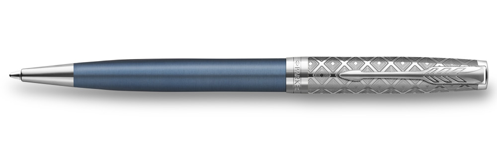 Шариковая ручка Parker Sonnet Premium Metal & Blue Lacquer CT, артикул 2119649. Фото 1