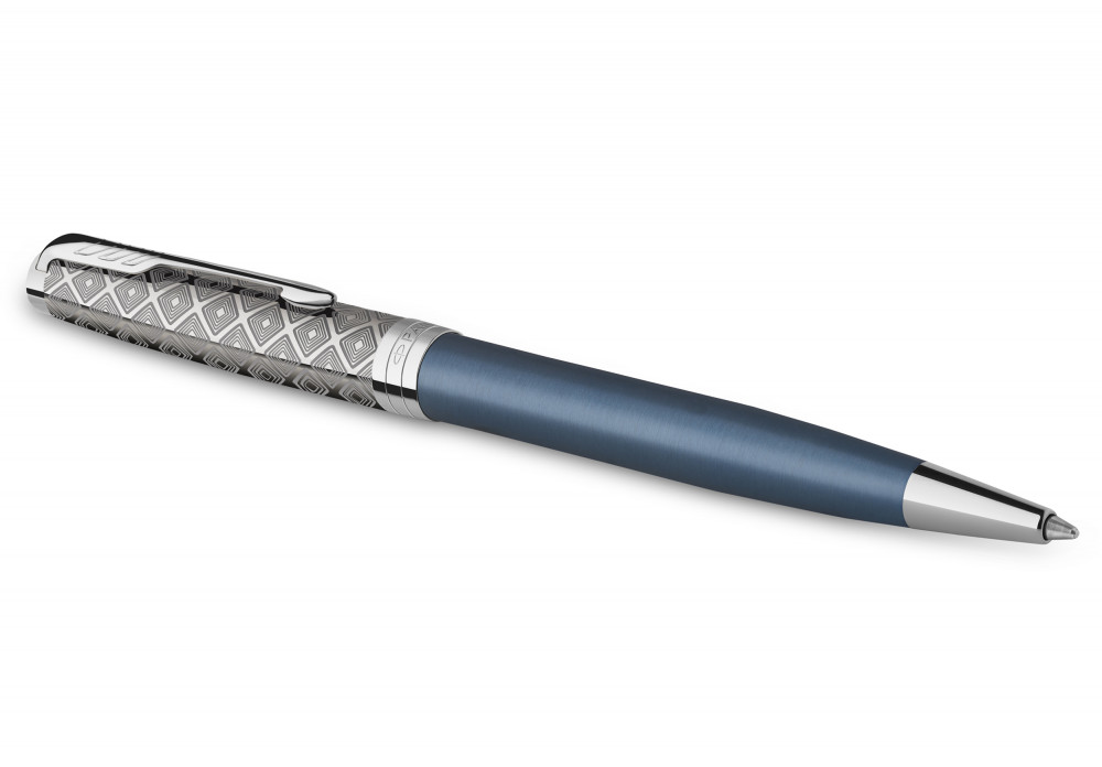 Шариковая ручка Parker Sonnet Premium Metal & Blue Lacquer CT, артикул 2119649. Фото 2