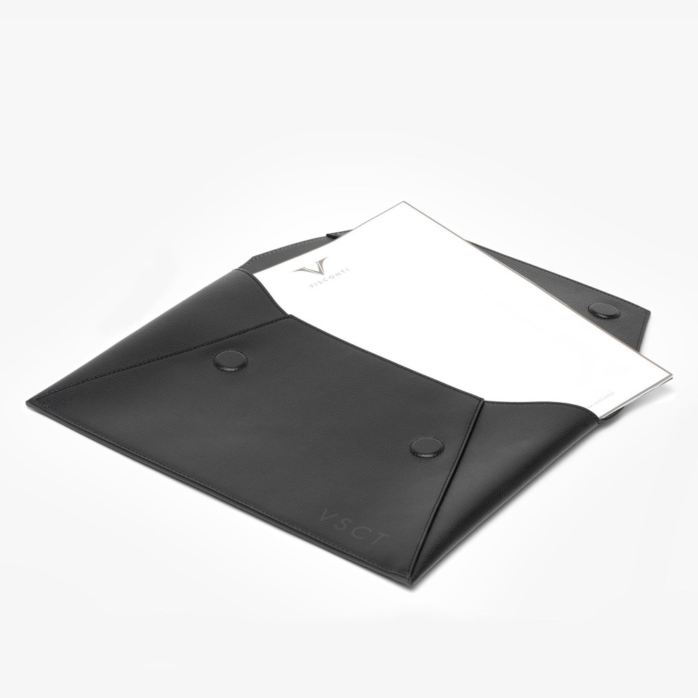 Кожаная папка-конверт А4 Visconti VSCT черная, артикул KL02-01. Фото 4