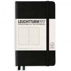 Записная книжка Leuchtturm Pocket A6 Black твердая обложка 187 стр