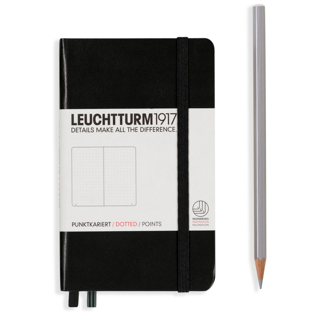 Записная книжка Leuchtturm Pocket A6 Black твердая обложка 187 стр, артикул 333915. Фото 2