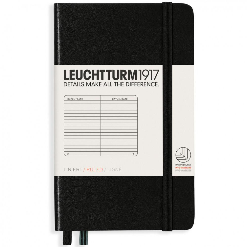 Записная книжка Leuchtturm Pocket A6 Black твердая обложка 187 стр, артикул 333915. Фото 9