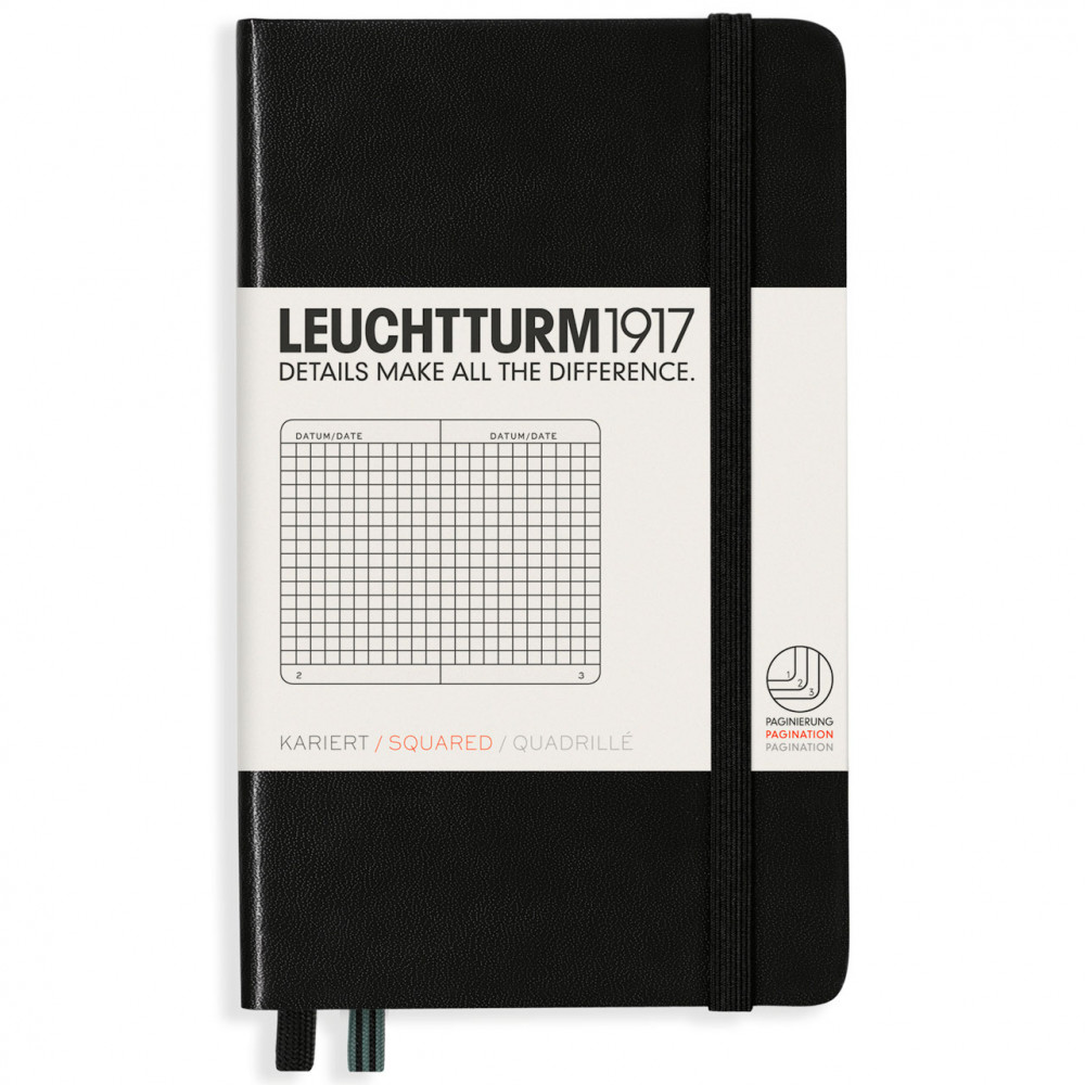 Записная книжка Leuchtturm Pocket A6 Black твердая обложка 187 стр, артикул 333915. Фото 10