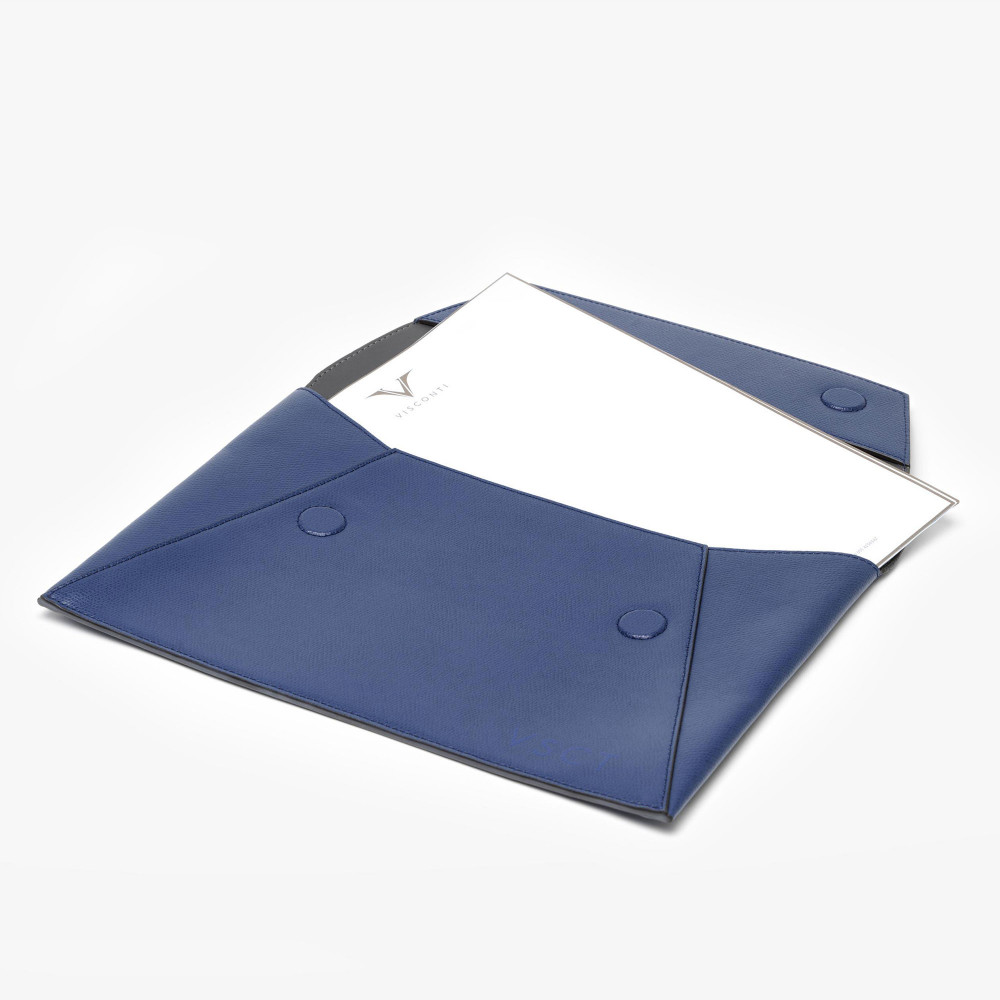 Кожаная папка-конверт А4 Visconti VSCT синяя, артикул KL02-02. Фото 3