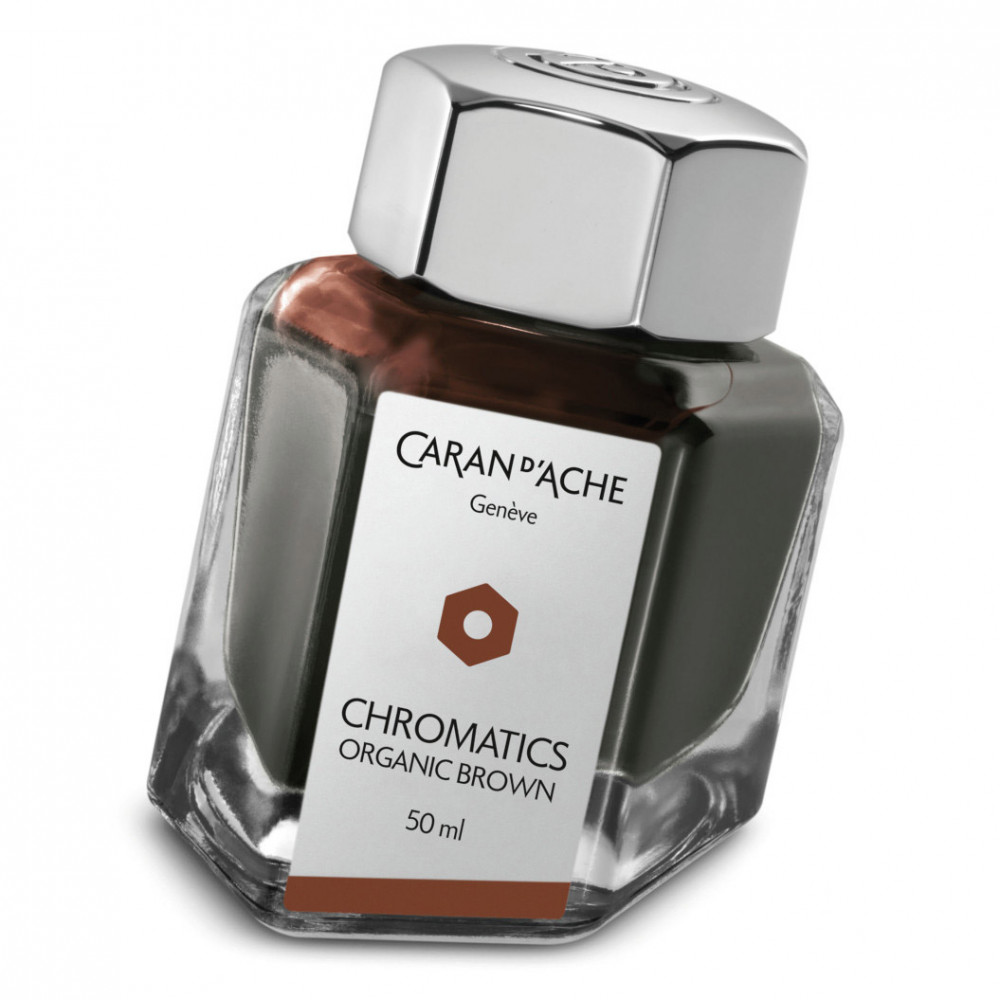 Флакон с чернилами Caran d'Ache Chromatics Organic Brown коричневый 50 мл, артикул 8011.049. Фото 1
