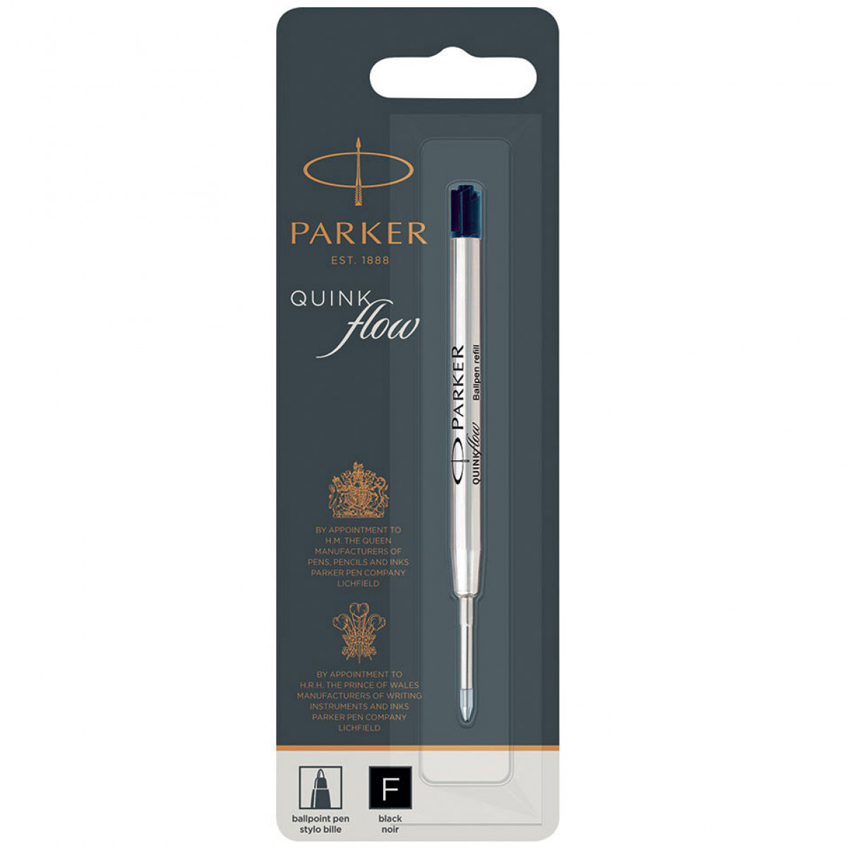 Стержень для шариковой ручки Parker Z08 QuinkFlow черный F (тонкий), 1950367 Стержень для шариковой ручки Parker Z08 QuinkFlow черный F (тонкий), артикул 1950367. Фото 1