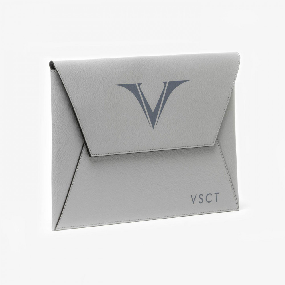 Кожаная папка-конверт А4 Visconti VSCT серая, артикул KL02-03. Фото 4