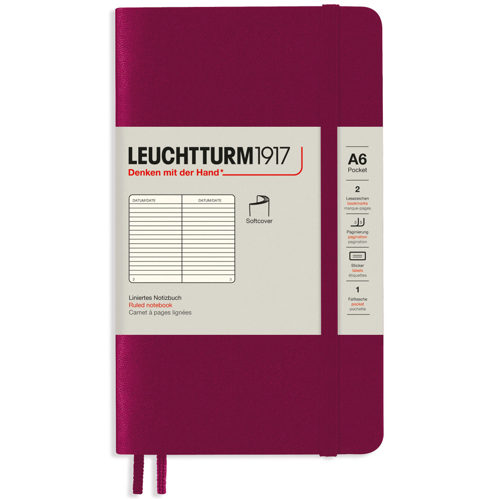 Записная книжка Leuchtturm Pocket A6 Port Red мягкая обложка 123 стр, артикул 362852. Фото 9