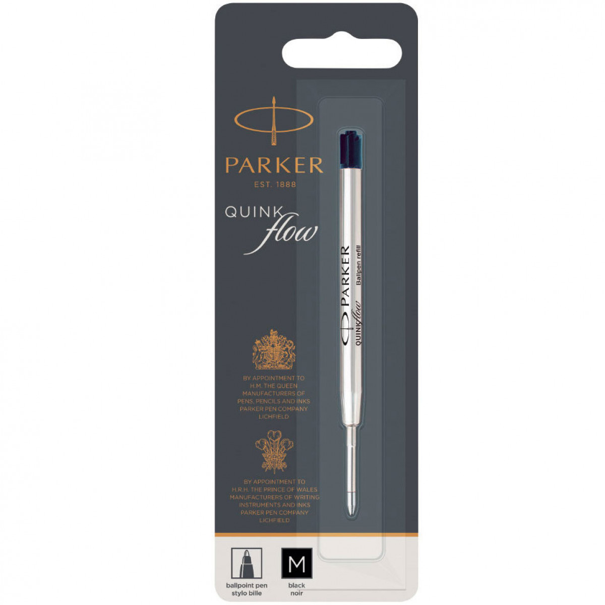 Стержень для шариковой ручки Parker Z08 QuinkFlow черный M (средний), артикул 1950369. Фото 1