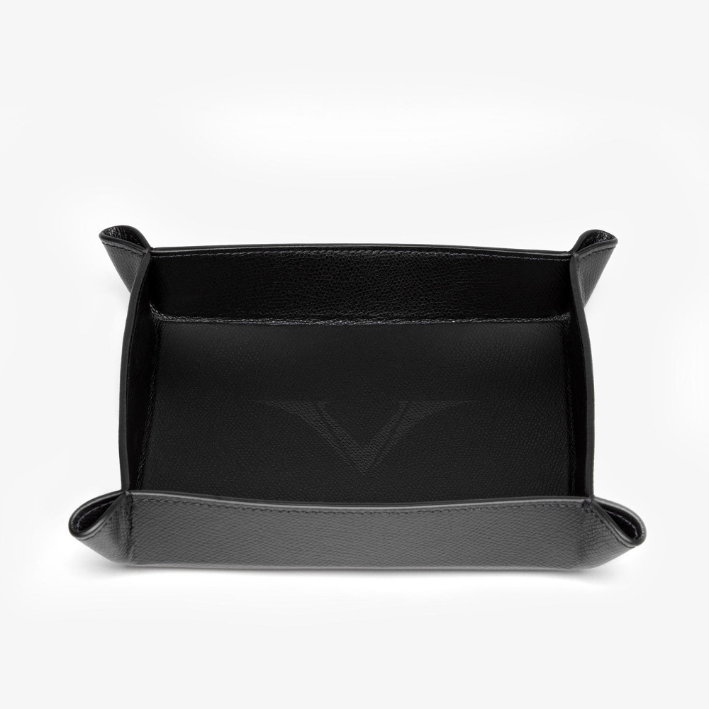 Кожаный лоток для аксессуаров Visconti VSCT черный, артикул KL12-01. Фото 1