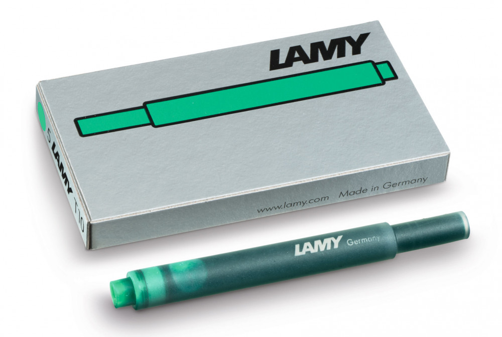 Картриджи с чернилами (5 шт) для перьевой ручки Lamy T10 зеленый, артикул 1611478. Фото 1