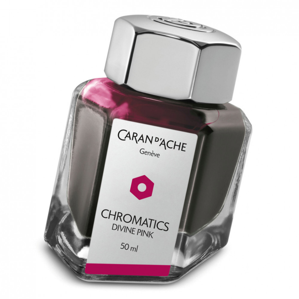 Флакон с чернилами Caran d'Ache Chromatics Divine Pink розовый 50 мл, артикул 8011.080. Фото 1