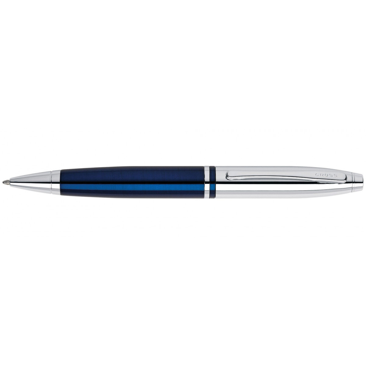 Шариковая ручка Cross Calais Chrome/Blue Lacquer, AT0112-3 Шариковая ручка Cross Calais Chrome/Blue Lacquer, артикул AT0112-3. Фото 1